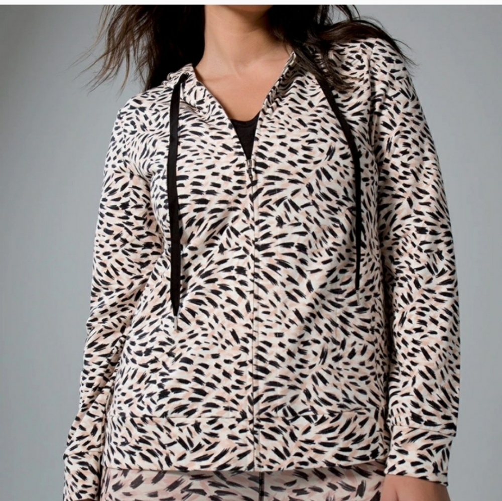 Soma Misses Cotton Terry Zip Up Long Sleeve Sweater Jacket Size Medium NWT
